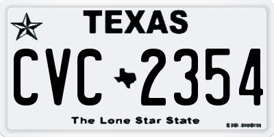 TX license plate CVC2354