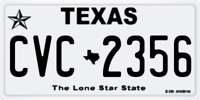 TX license plate CVC2356