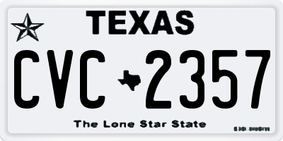 TX license plate CVC2357
