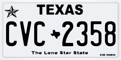 TX license plate CVC2358