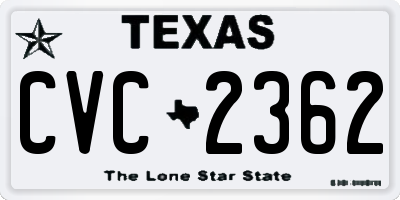 TX license plate CVC2362