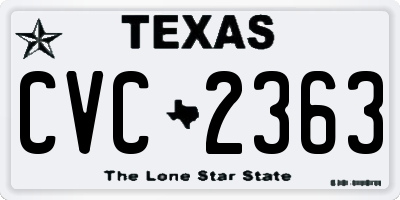 TX license plate CVC2363