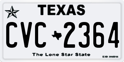 TX license plate CVC2364