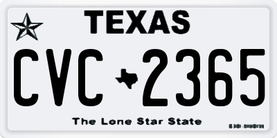 TX license plate CVC2365
