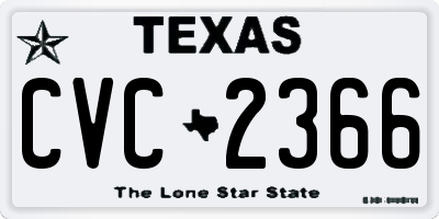 TX license plate CVC2366