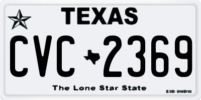 TX license plate CVC2369