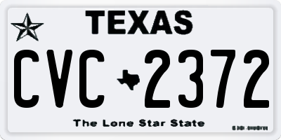 TX license plate CVC2372