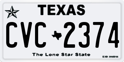 TX license plate CVC2374