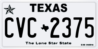 TX license plate CVC2375