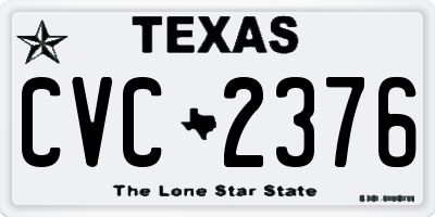 TX license plate CVC2376