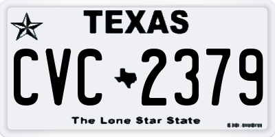 TX license plate CVC2379