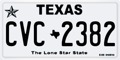 TX license plate CVC2382