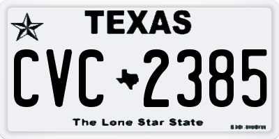 TX license plate CVC2385