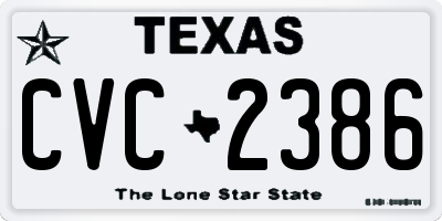 TX license plate CVC2386