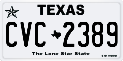 TX license plate CVC2389
