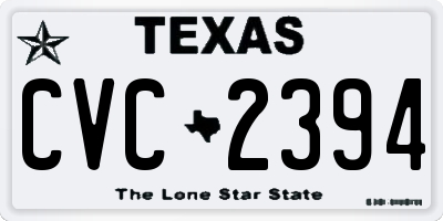 TX license plate CVC2394