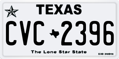 TX license plate CVC2396
