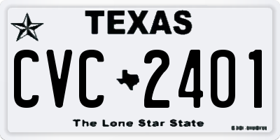 TX license plate CVC2401