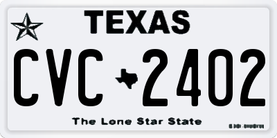 TX license plate CVC2402