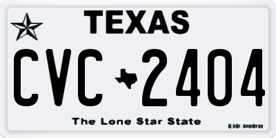 TX license plate CVC2404