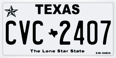 TX license plate CVC2407