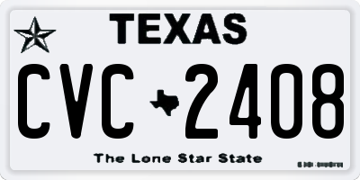 TX license plate CVC2408
