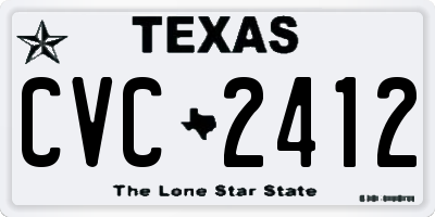 TX license plate CVC2412