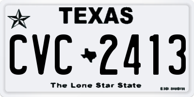 TX license plate CVC2413