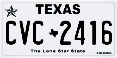 TX license plate CVC2416