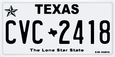 TX license plate CVC2418