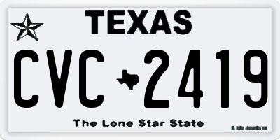 TX license plate CVC2419
