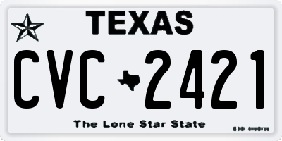 TX license plate CVC2421