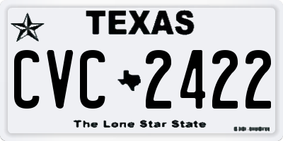 TX license plate CVC2422