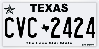 TX license plate CVC2424