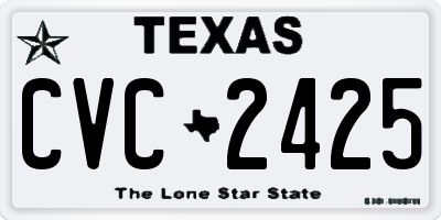 TX license plate CVC2425