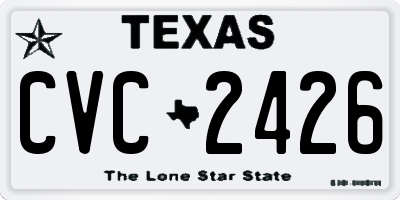 TX license plate CVC2426