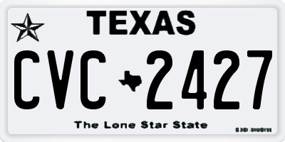 TX license plate CVC2427