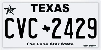 TX license plate CVC2429