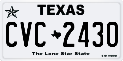 TX license plate CVC2430