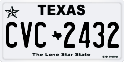 TX license plate CVC2432