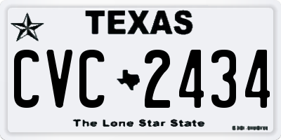 TX license plate CVC2434
