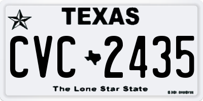 TX license plate CVC2435