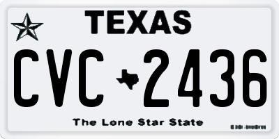 TX license plate CVC2436