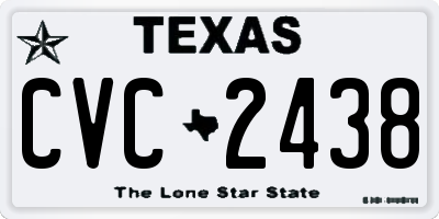 TX license plate CVC2438