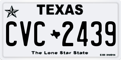 TX license plate CVC2439
