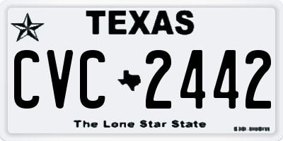 TX license plate CVC2442