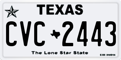 TX license plate CVC2443