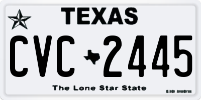 TX license plate CVC2445