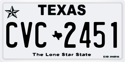 TX license plate CVC2451