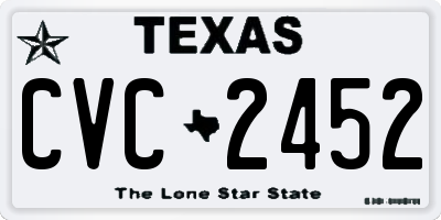 TX license plate CVC2452